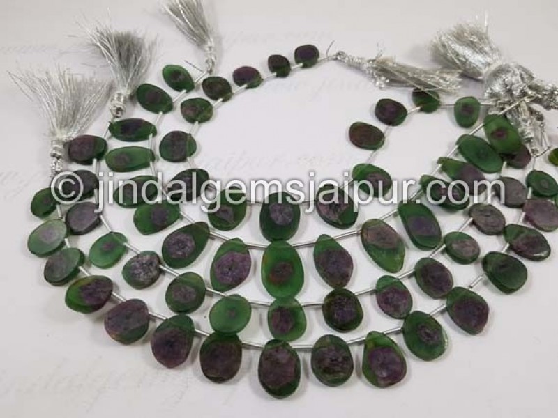 Watermelon Sapphire Smooth Slice Beads